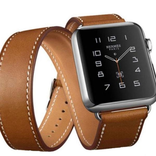 pulseira apple watch couro estilo hermes 42mm