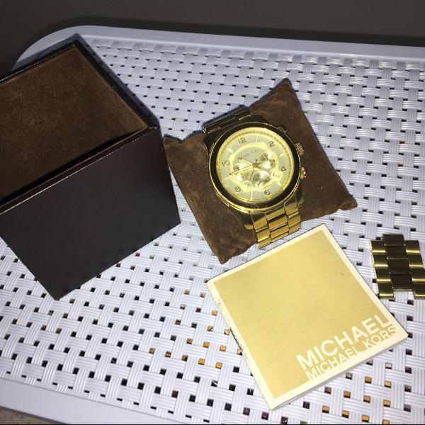 relógio feminino michael kors 8096 dourado om caixinha