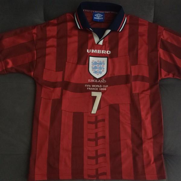 reliquia: camisa oficial umbro da inglaterra copa de 1998