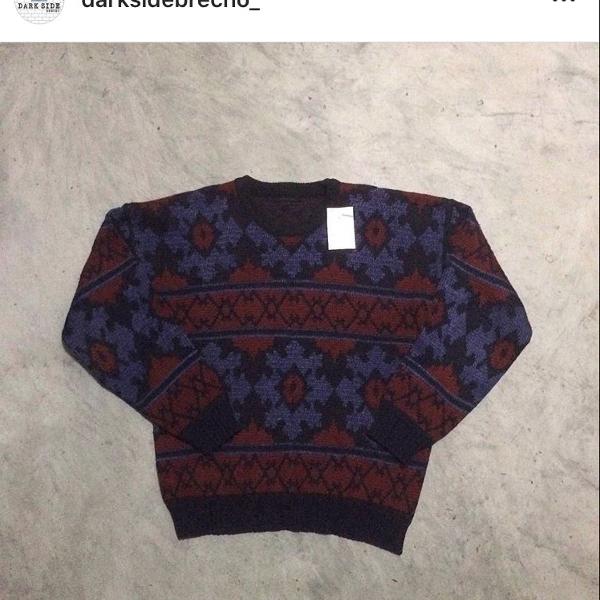 suéter vintage oversize estampado