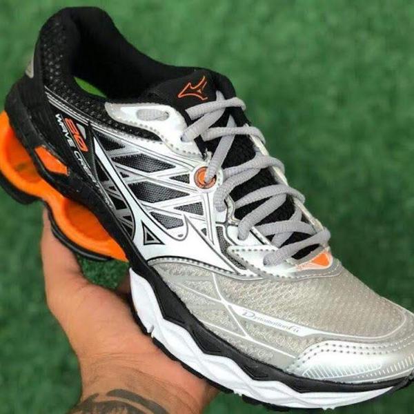 tenis mizuno wave creation20 prata c laranja n41 (