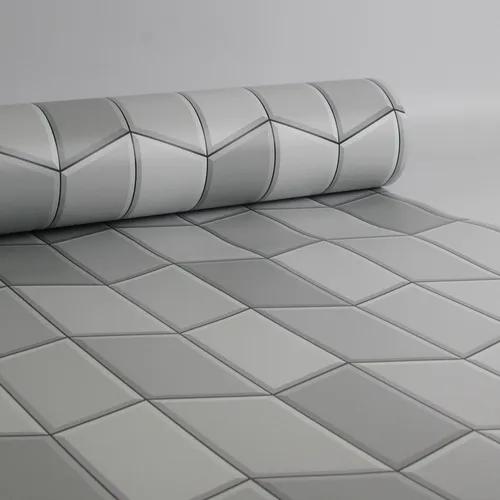 Papel De Parede Azulejo Tile Cinza 0,58x3,00m