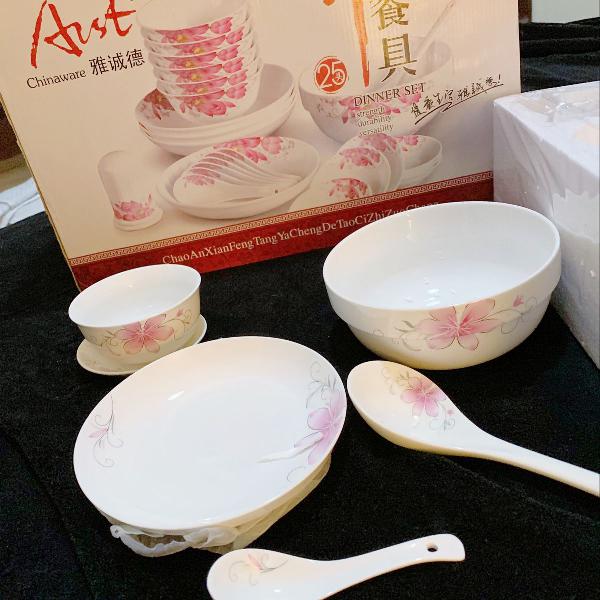 aparelho de jantar 25 peças porcelana chinesa