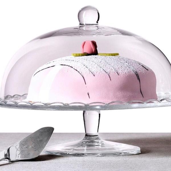 boleira de vidro prato para bolo com tampa