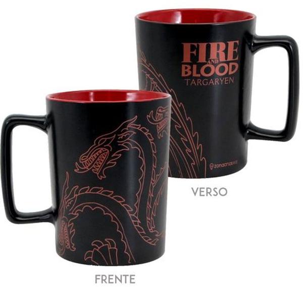 caneca alça quadrada 500ml game of thrones targaryen