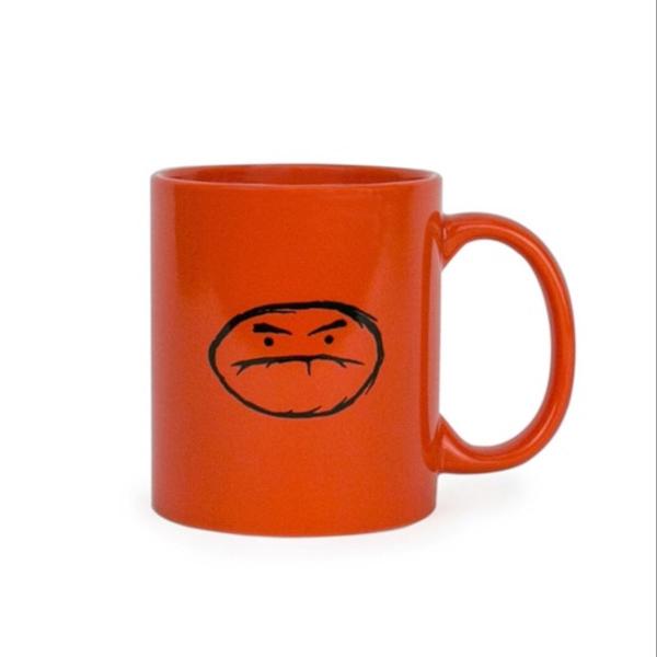 caneca laranja grumpy café