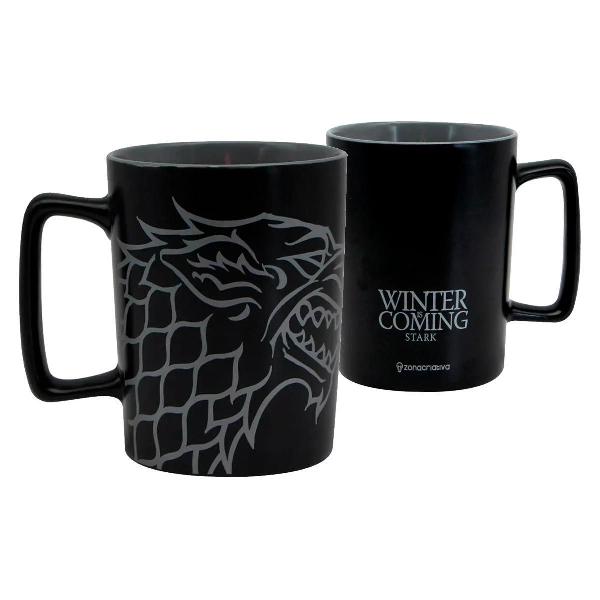 caneca stark game of thrones com alça quadrada 500ml