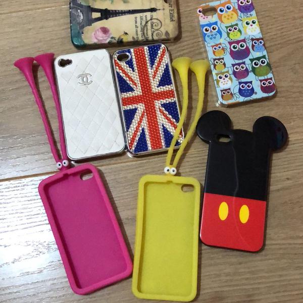 kit 7 capinhas para iphone 4