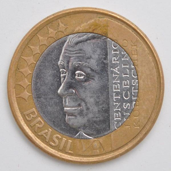 moeda - 1 real , centenário juscelino kubitschek