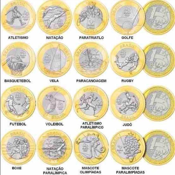 moeda comemorativa das olimpíadas 2016 - lote com 4