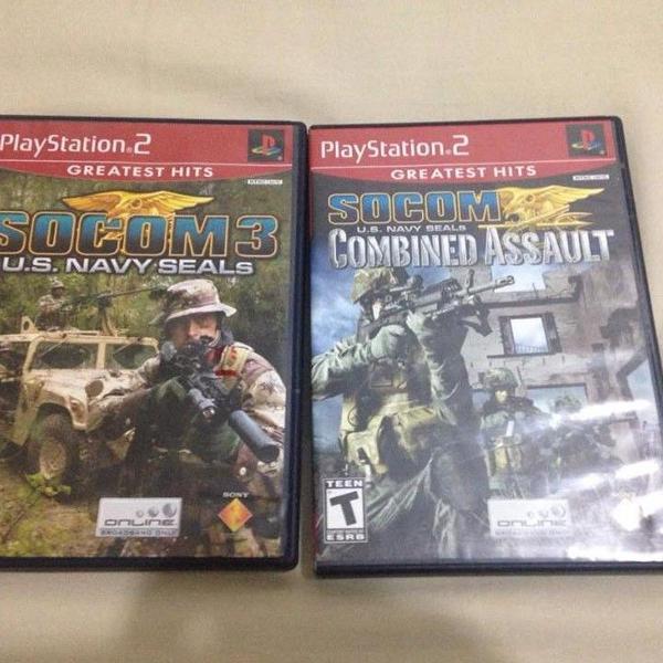 2 jogos socom navy seals e combined assault playstation 2