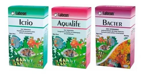 Kit Medicamento P/ Aquário Labcon Ictio - Aqualife - Bacter