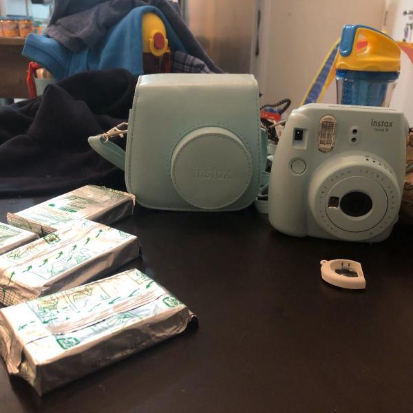 kit instax mini 9 - case câmera e 4 pacotes de filmes.
