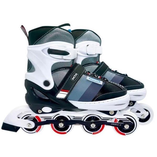 patins semi-pro roller mor + kit proteção