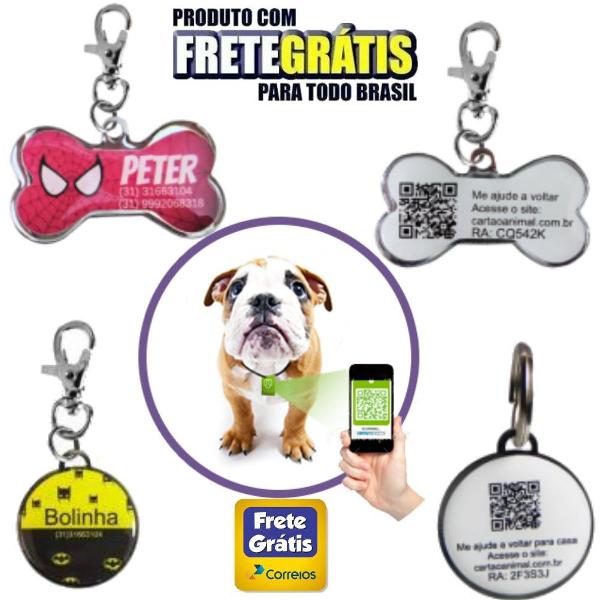 pingente pet com localizador qr codes para caes e gatos