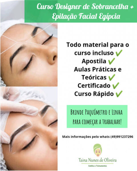 Curso Designer de Sobrancelha + Depilação Facial Egípcia