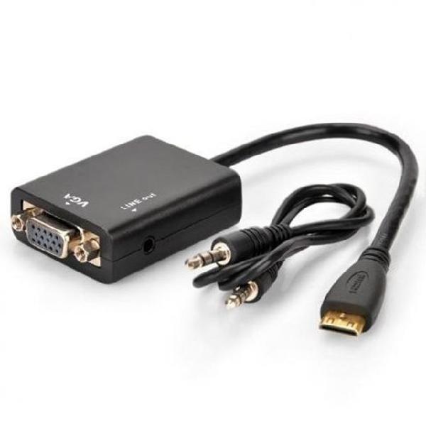 Adaptador HDMI para VGA + cabo de áudio.