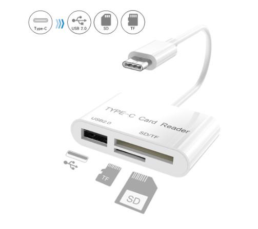 Adaptador Usb 3.1 Tipo C Leitor Cartão Sd Micro Sd/usb