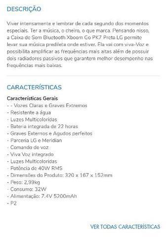 Caixa bluetooth LG pk7