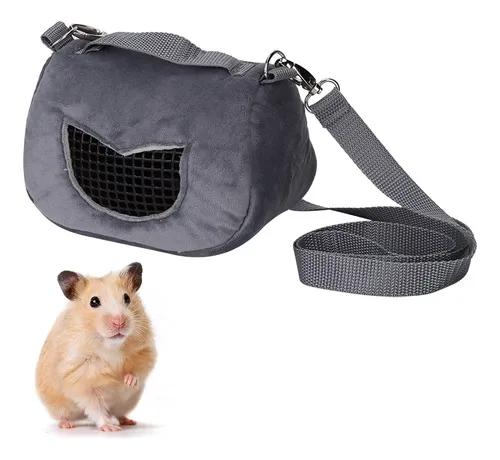 Cinza Flannelette Portátil Respirável Pet Hamster