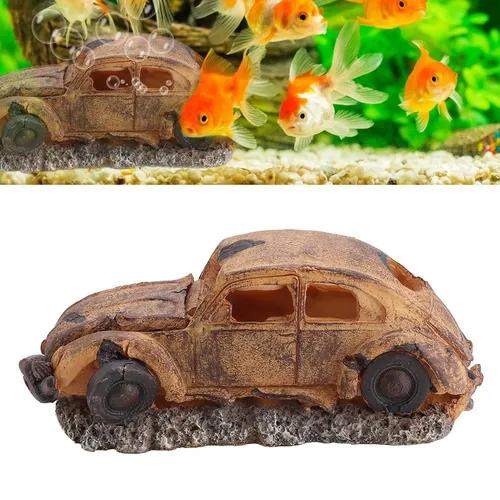 Decoração Resina Aquário Imitação Carro Bolha Ar Pedra