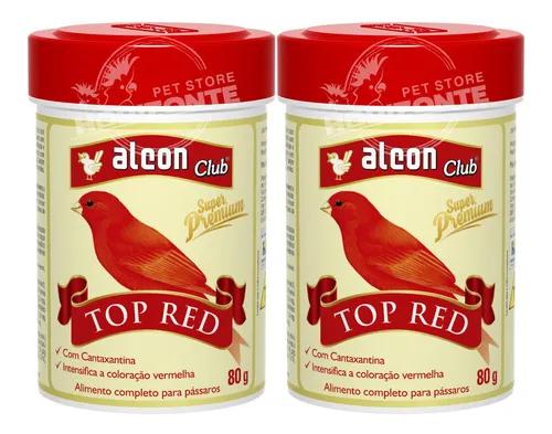 Kit 2 Alcon Club Top Red 80g Alimento Cantaxantina Pássaros