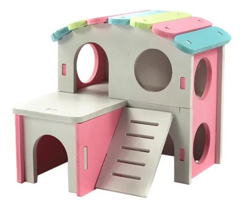 Madeira Pequena Casa Gaiola Escalada Toy Hamster Rato Guiné