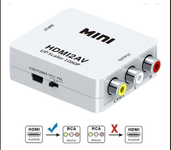 Mini Conversor Av Rca Para Hdmi Com Áudio 1080p Full Hd