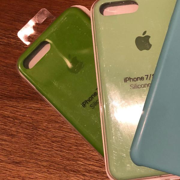 duas capinhas de silicone para iphone 7/8 plus