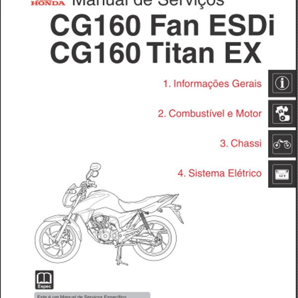 livro digital - manual de serviços cg 160 fan esdi / titan