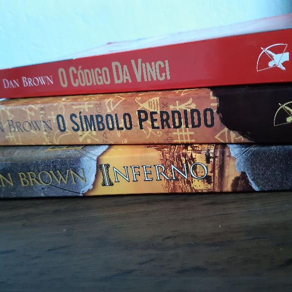 livros - código da vinci , inferno e símbolo perdido