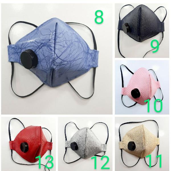 máscara de proteção em couro sintético