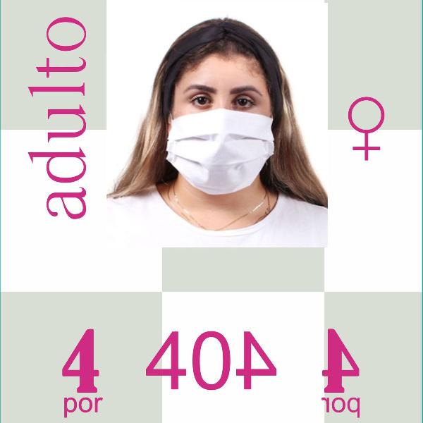 máscara dupla em tecido (adulto - feminina) 4 unidades