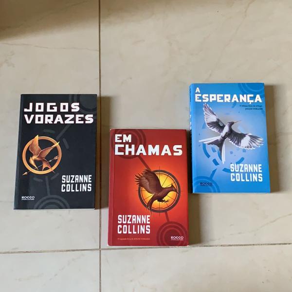 serie jogos vorazes, em chamas e a ultima esperança