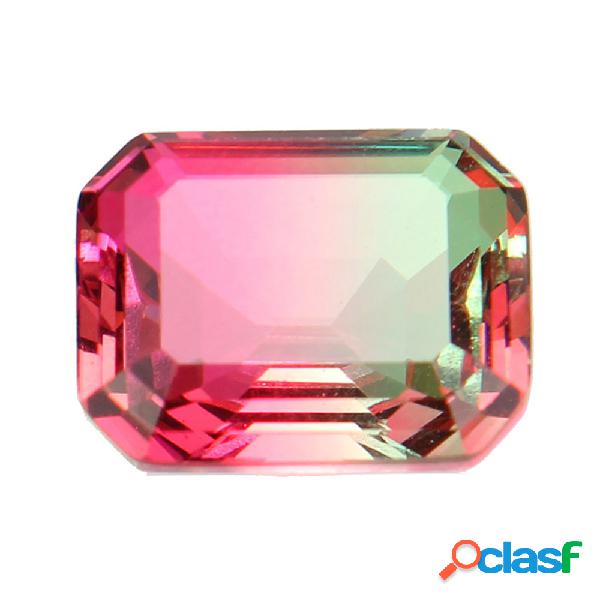 1 PC DIY Cristal Rosa Gradiente Esmeralda Corte Solta