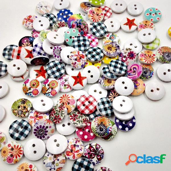 100 pcs multicolor decoração botões de costura diy