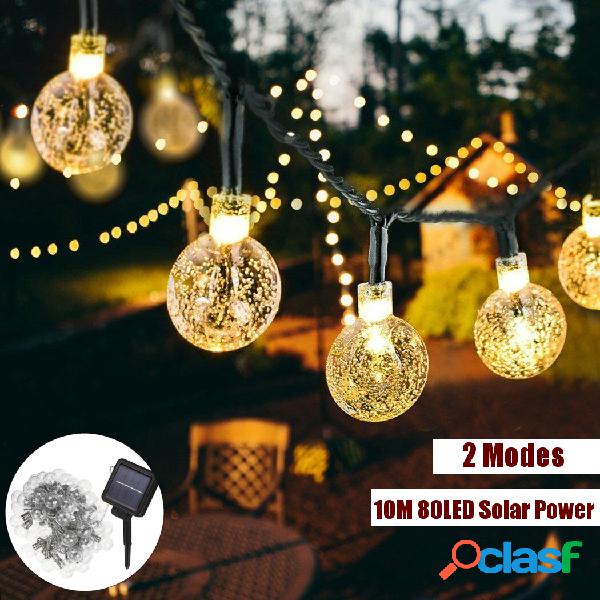 10M 2 Modes 80LED Bubble Ball Solar Fairy String Light