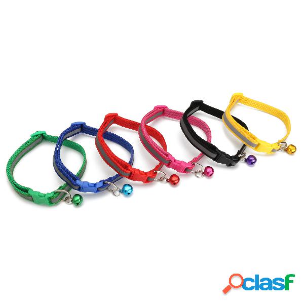 12Pcs Dog Collars Pet Cat Nylon Collar With Bell Necklace