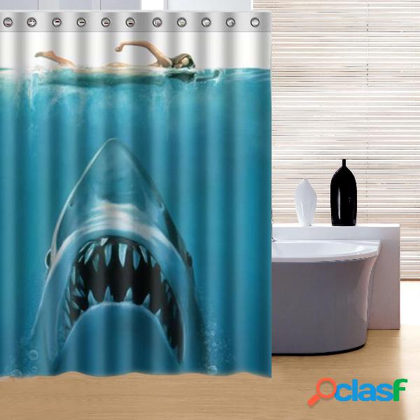 150x180cm Shark Underwater Jaws Theme Poliéster à prova