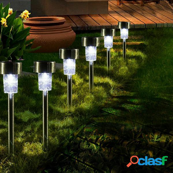 16pcs LED Lâmpadas de gramado de aço inoxidável solar
