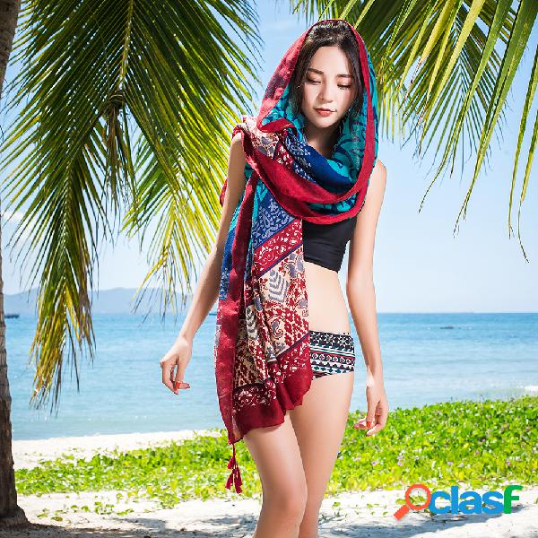 180 cm * 100 cm Womens Verão Fino Cachecol de Impressão