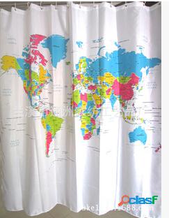 180CM x 180CM criativo World Map Pattern chuveiro cortina