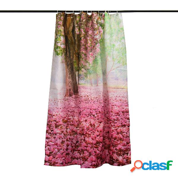 180x180cm Cherry Blossom 3D Fashion Pattern com cortina de