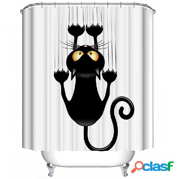 180x180cm The Black Cat Theme Impermeável Fabric Home Decor