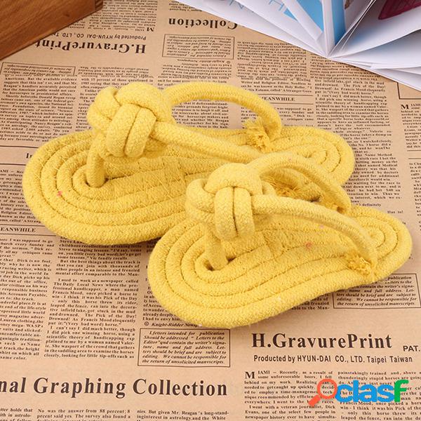1pcs Pet Toys Cotton Rope Braided Slippers Candy Colorful
