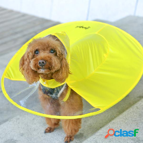 2 cores Pet Dog UFO forma impermeável Raincoat Dog Raincape