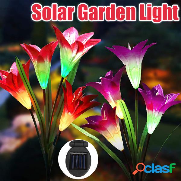 2 pcs 4LED Energia Solar Lily Flower Stake Light Multicolor