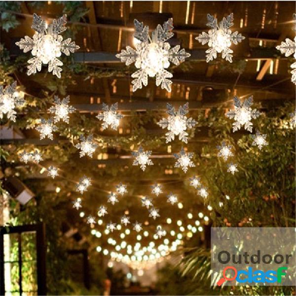 20 LED Snowflake Fairy String Curtain Window Light Christmas