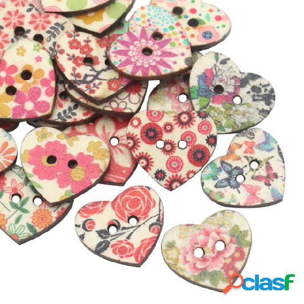 25mm 50 pcs Botões De Costura De Madeira Natural