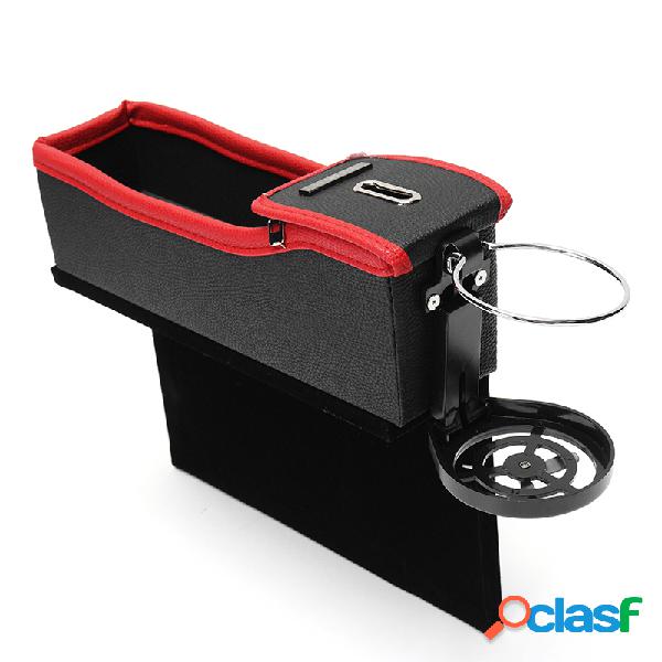 2Pcs Assento de carro Gap Storage Bag Coin Box Beverage